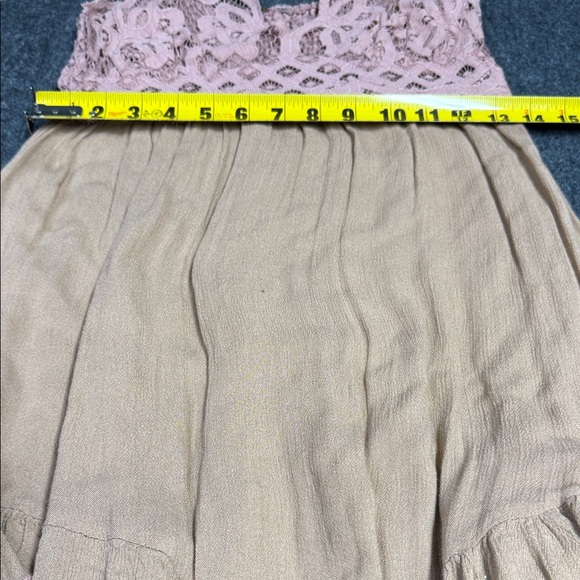 Free People Pink and Tan Lace Midi Dress - Picture 6 of 6